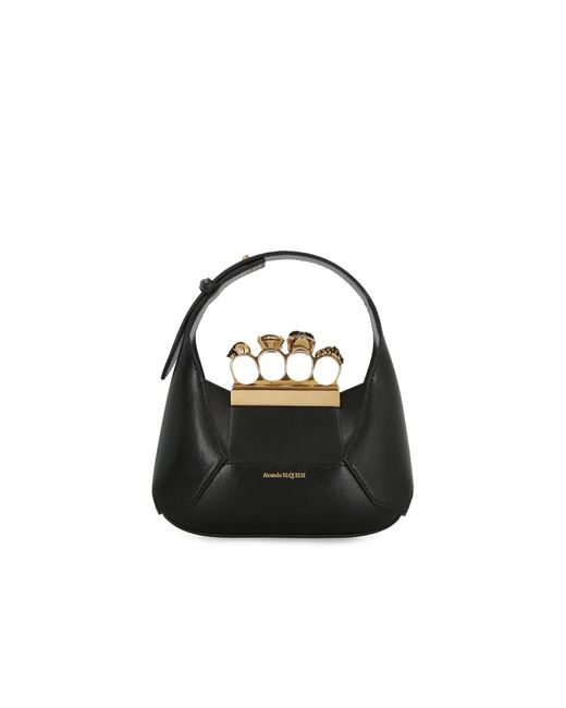 Alexander McQueen Jeweled Hobo Mini Bag in het Black