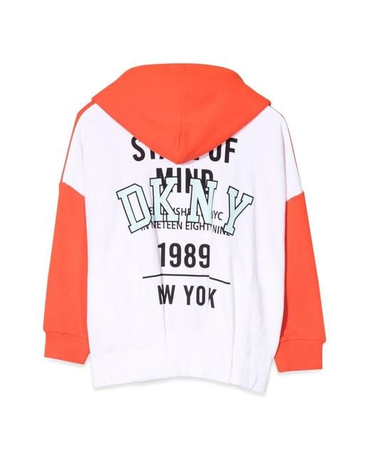 DKNY Red Hooded Cardigan