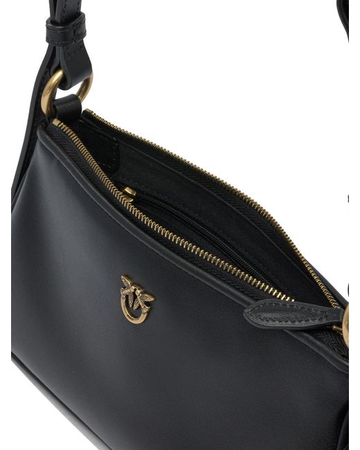 Pinko Black 'Half Moon Baguette' Mini Crossbody Bag