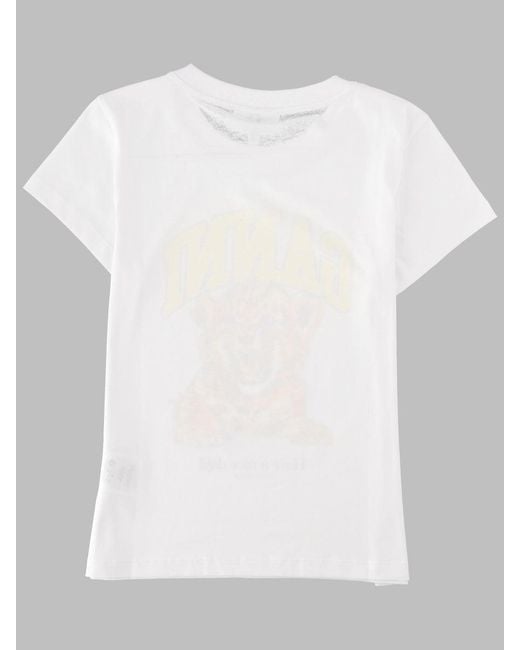 Ganni White Graphic Cotton T-Shirt