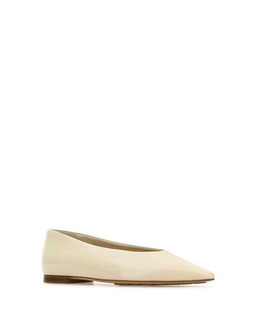 Bottega Veneta Natural Ivory Leather Sofia Ballerinas