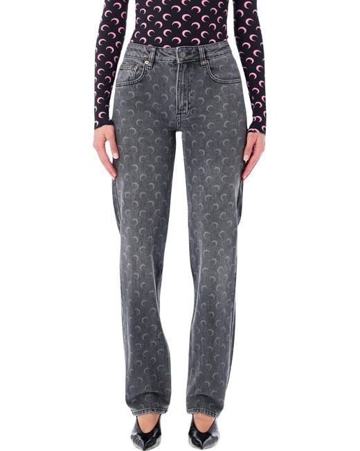 MARINE SERRE Gray Jeans Grau