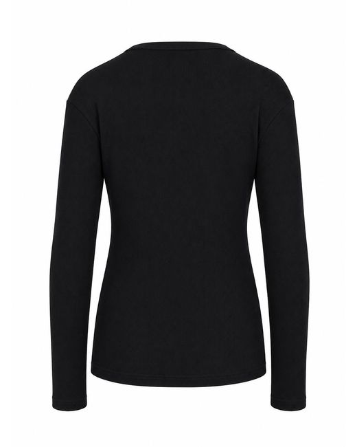 LA ROSE Blue Long Sleeve Ribbed T Shirt