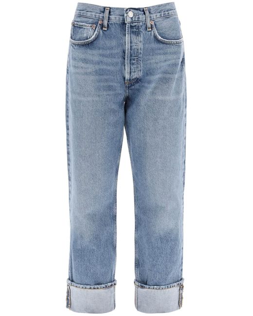 Jeans rectos de CA con fran de entrepierna baja Agolde de color Blue