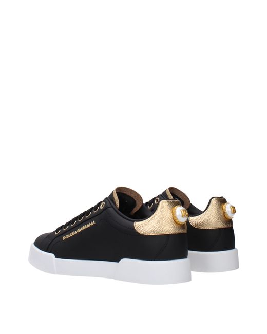 Dolce & Gabbana Black Dolce&Gabbana Portofino Sneakers/ Leather