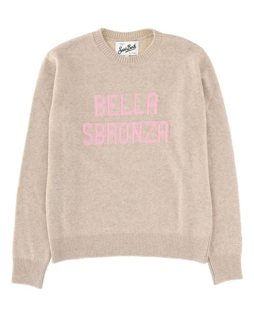 Mc2 Saint Barth Natural Graphic Crew Neck Sweater