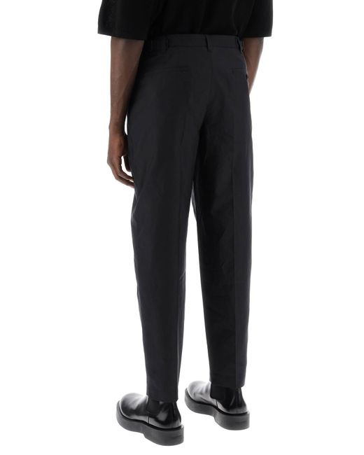 Pantalones de zanahoria de algodón y seda de para hombres Lemaire de hombre de color Black