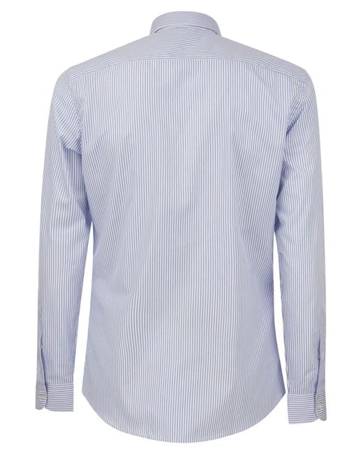 Fay Blue Cotton French Collar Shirt