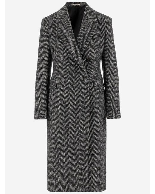 Tagliatore Gray Double Breasted Coat