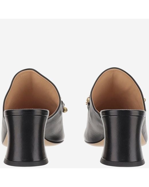 Chloé Black Heeled Mules "Charms"