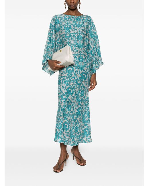 Gianluca Capannolo Blue Robbie Silk Dress
