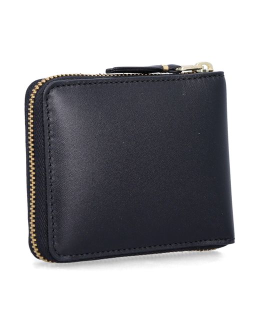 Comme des Garçons Blue Sleek Zip-Around Wallet With Card Slots And Coin Pocket