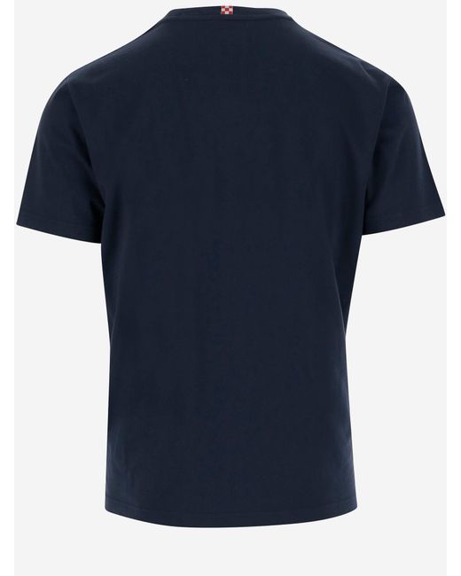 Mc2 Saint Barth Blue Cotton T Shirt With Logo Print for men