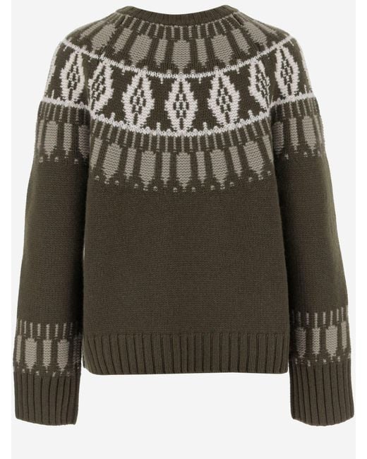 arch4 Red Cashmere Sweater With Geometric Pattern