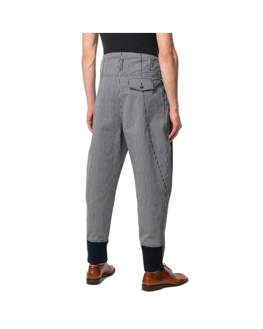 Maison Margiela Gray High-waist Striped Work Pants for men