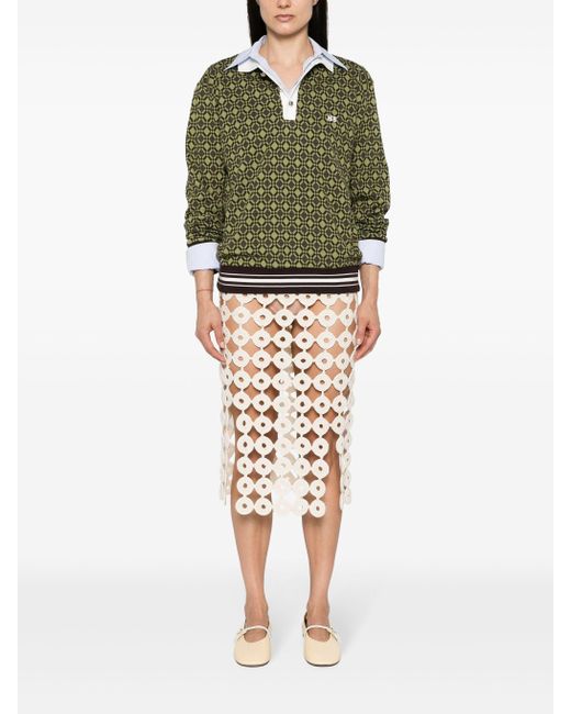 Wales Bonner White Stanza Knit Skirt
