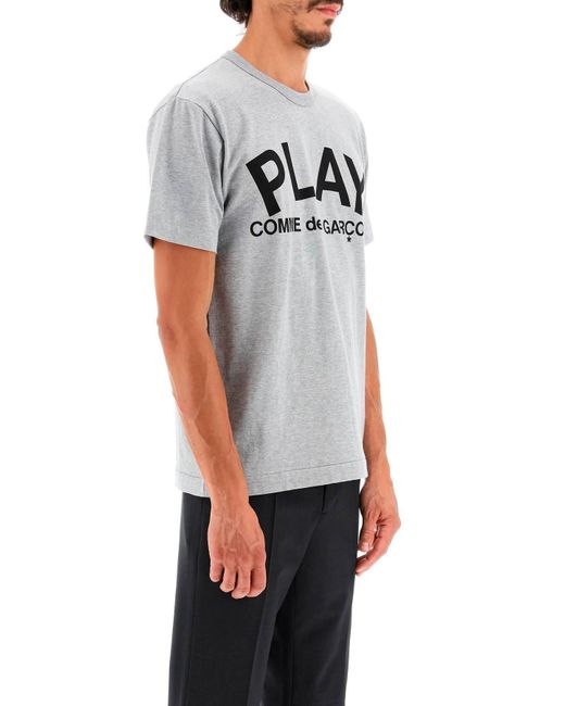 T-shirt avec Play Print COMME DES GARÇONS PLAY en coloris Gray