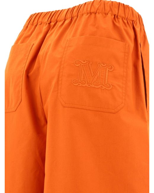 Max Mara Orange Wide Poplin Trousers