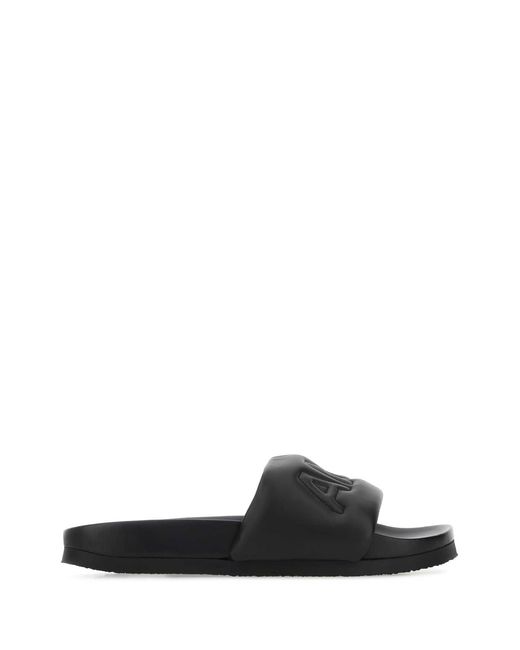 Ambush Black Leather Slippers for men