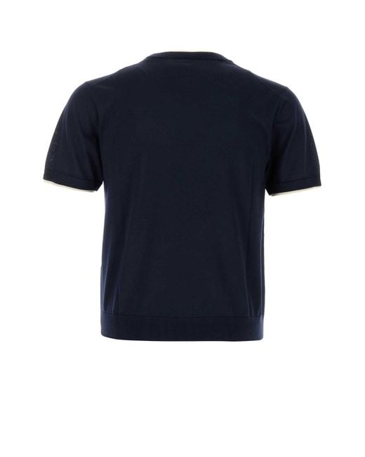Versace Blue Stretch Wool Sweater