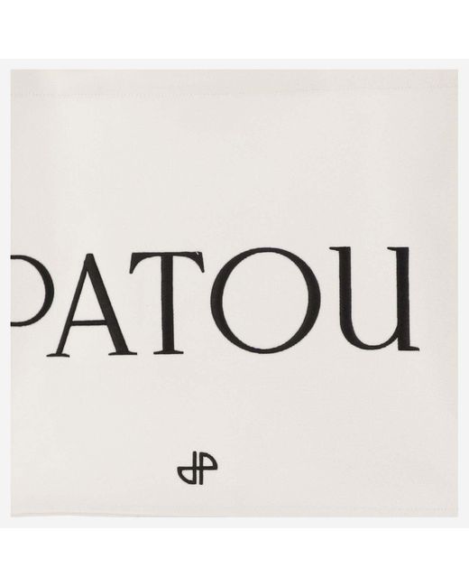 Patou White Large Cotton Canvas Tote Bag
