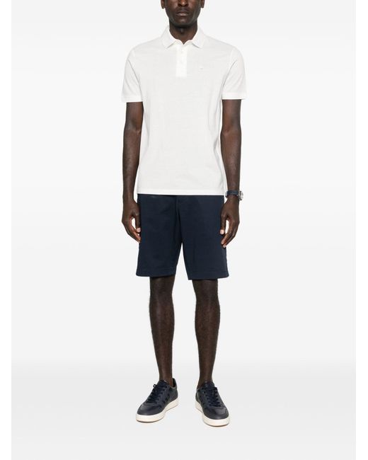 Emporio Armani White Logo Cotton Polo Shirt for men