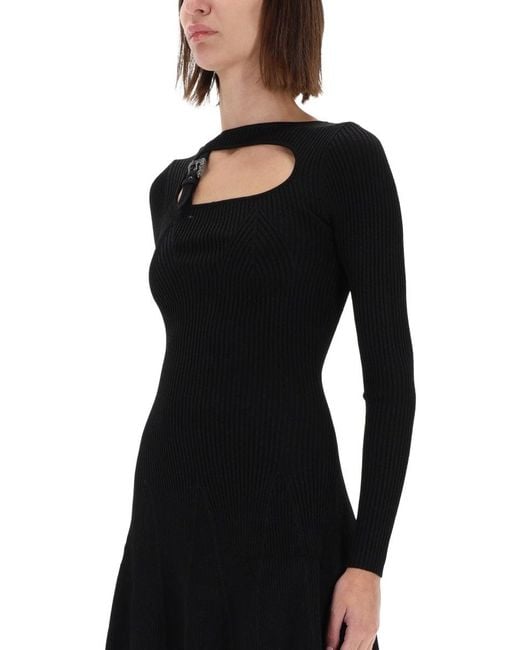 Versace Jeans Couture Black "Baroque" Buckle Dress