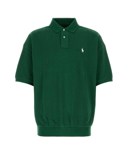 Polo Ralph Lauren Green Dark Piquet Oversize Polo Shirt