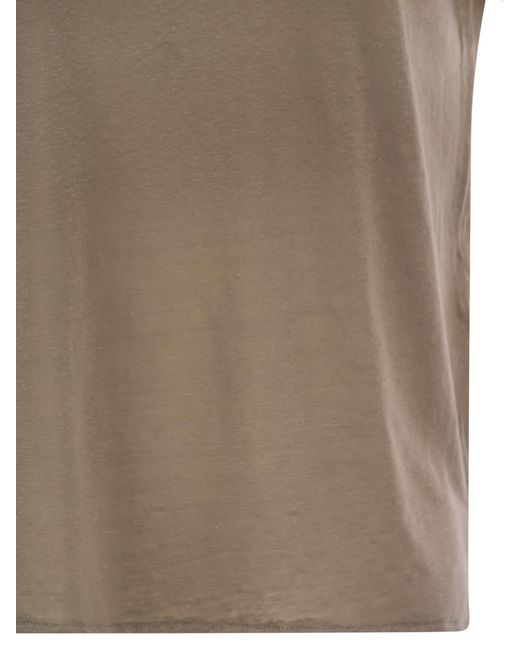 Majestic Gray Linen Crew-Neck T-Shirt