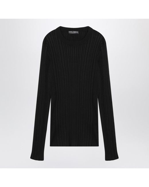 Dolce & Gabbana Black Ribbed And Sweater for men