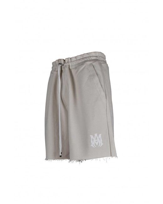 Amiri Gray Frayed Hem Off- Cotton Shorts for men