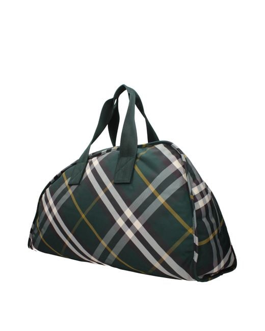 Burberry Green Borsoni Uomo Tessuto Verde/Edera