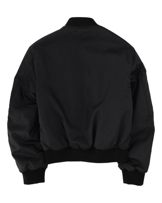 Versace Black Solid Mock Collar Jacket for men