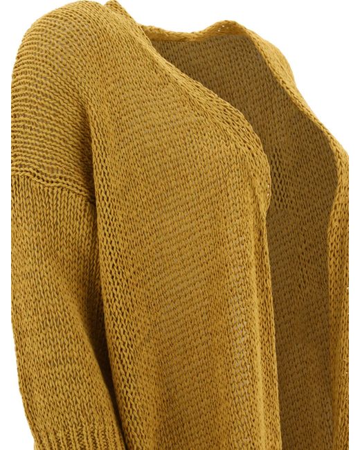 Roberto Collina Natural Knitted Open Cardigan