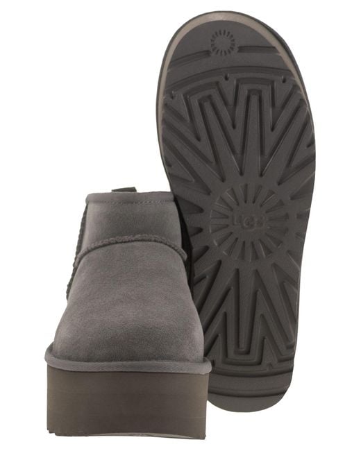 Ugg Gray Ultra Mini Classic Stiefel mit Plateau