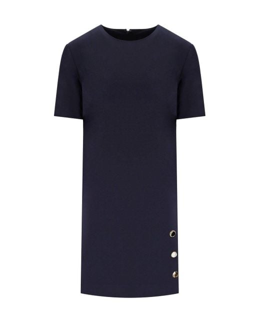 Twinset Blue Dress With Jewel Buttons