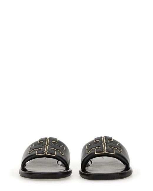 Tory Burch Black Sandal Slider "Bouble T"