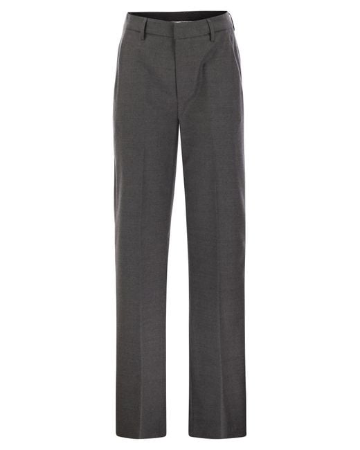 Dondup Gray Janice Wide Wool Pants