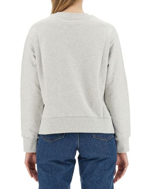 A.P.C. White Sweatshirt With Logo