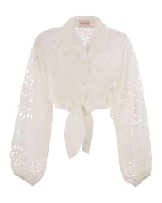 Febe Camisa de encaje Sangallo Mc2 Saint Barth de color White