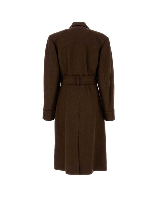 Prada Brown Wool Coat for men