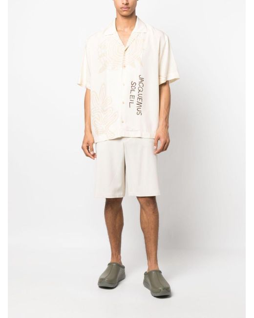 Jacquemus Shorts aus twill mit gürtel in White für Herren