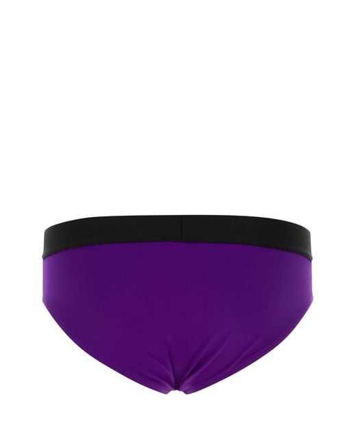 DSquared² Purple Stretch Nylon Swimming Brief