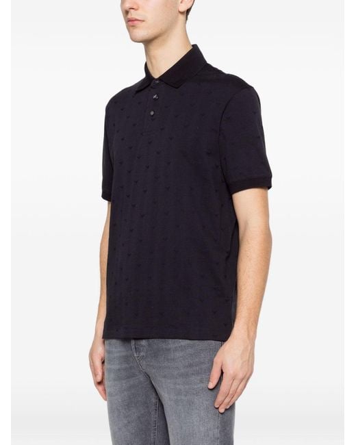Emporio Armani Black Logo Cotton Polo Shirt