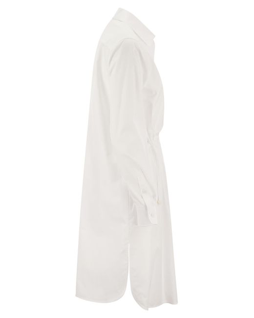 Max Mara Juanita Poplin Chemise Dress in het White