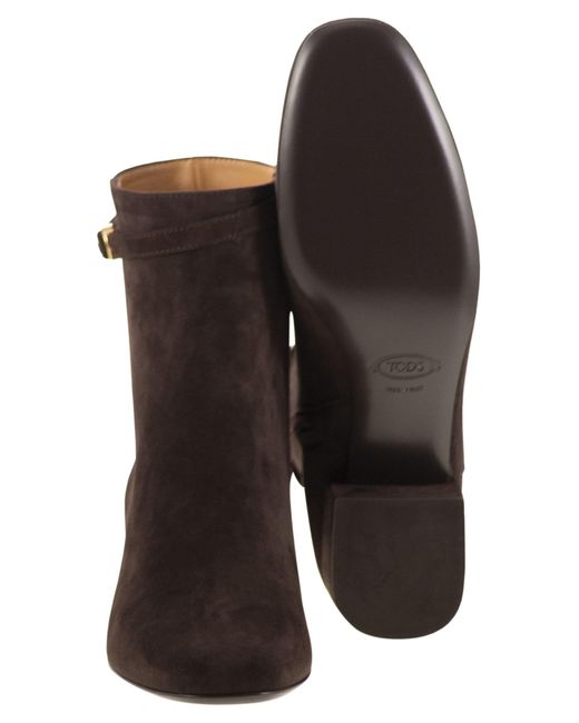 Tod's Brown Suede Ankle Boots