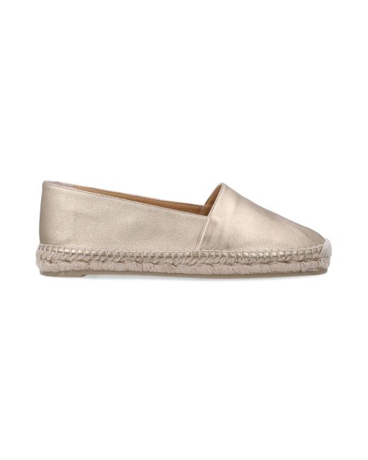 Castaner White Flache Schuhe golden