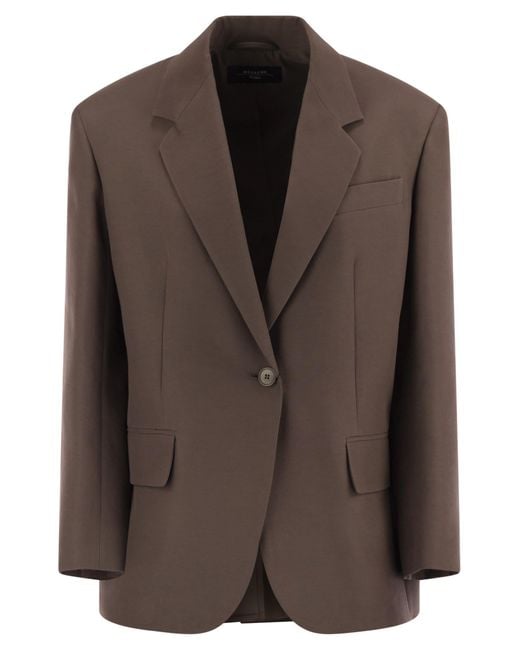 Weekend by Maxmara Brown Floc Cotton Blend Over Blazer