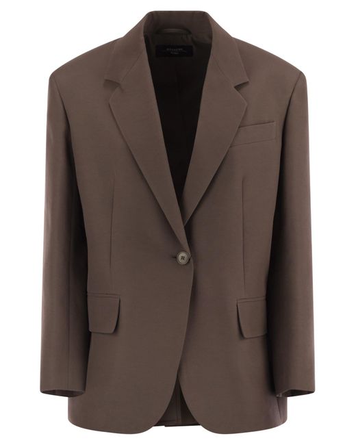 Weekend by Maxmara Floc Cotton Blend Over Blazer in het Brown
