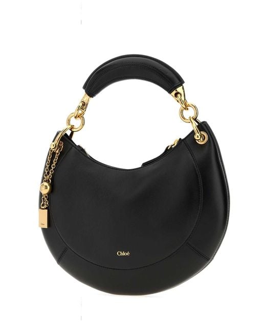 Chloé Black Leather Banana Handbag